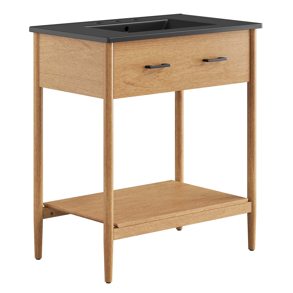 Zaire 30" Bathroom Vanity by Modway - Natural Black / Walnut Black