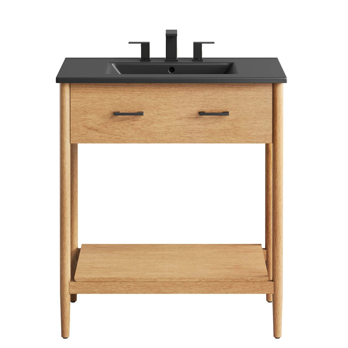 Zaire 30" Bathroom Vanity by Modway - Natural Black / Walnut Black