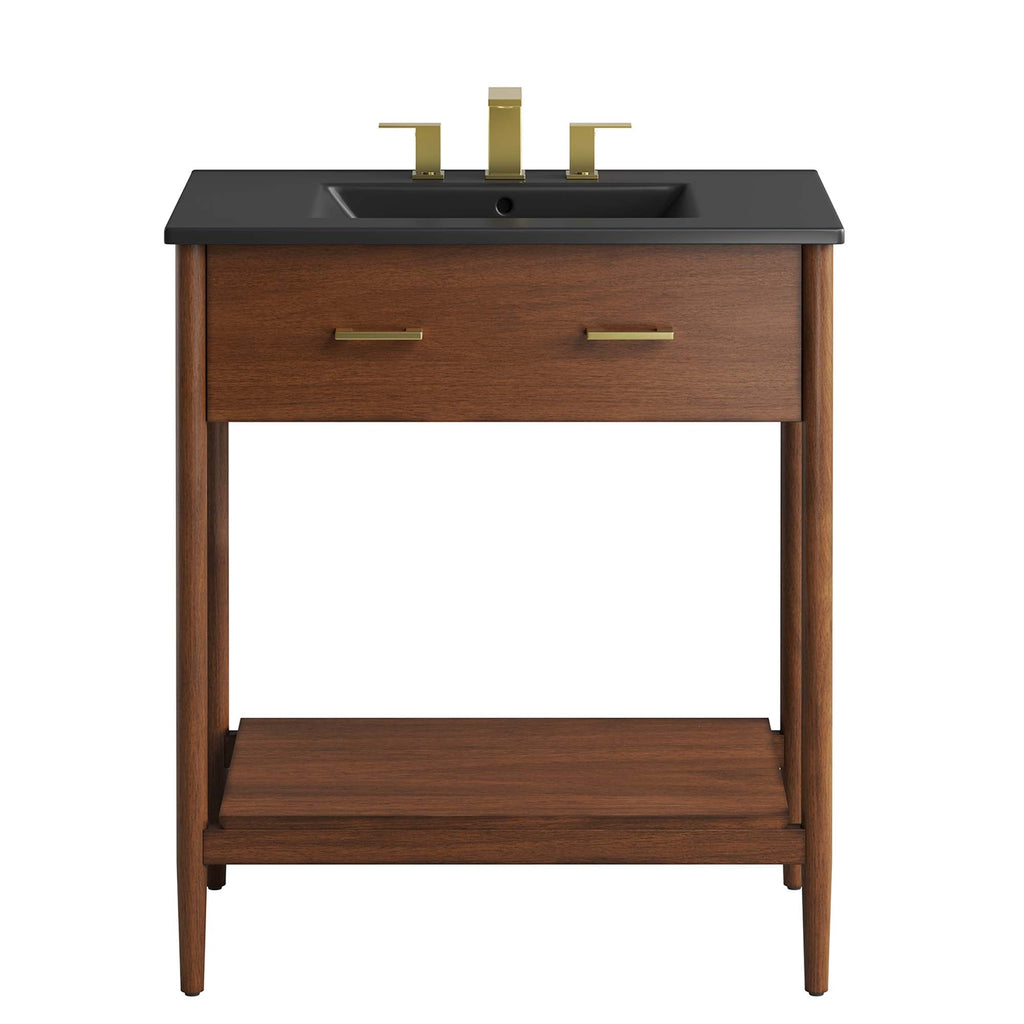 Zaire 30" Bathroom Vanity by Modway - Natural Black / Walnut Black