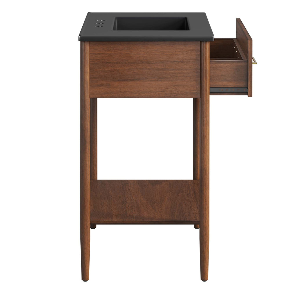 Zaire 30" Bathroom Vanity by Modway - Natural Black / Walnut Black