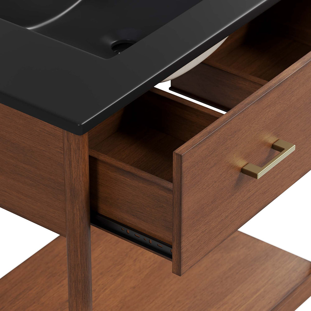 Zaire 30" Bathroom Vanity by Modway - Natural Black / Walnut Black