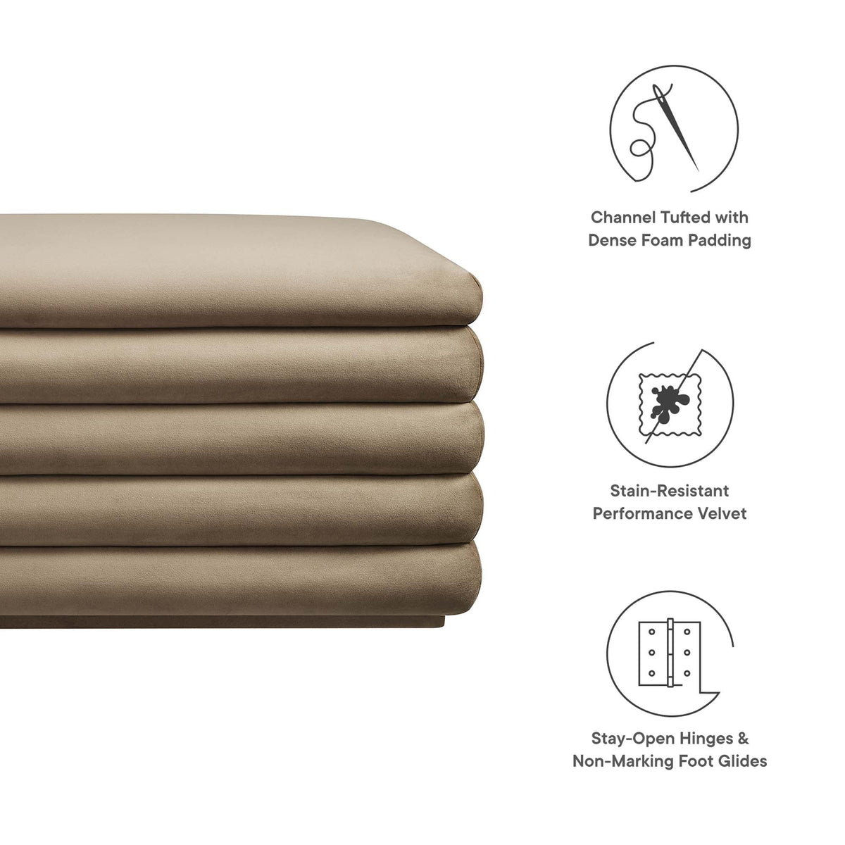 Mezzo Upholstered Performance Velvet Storage Bench by Modway