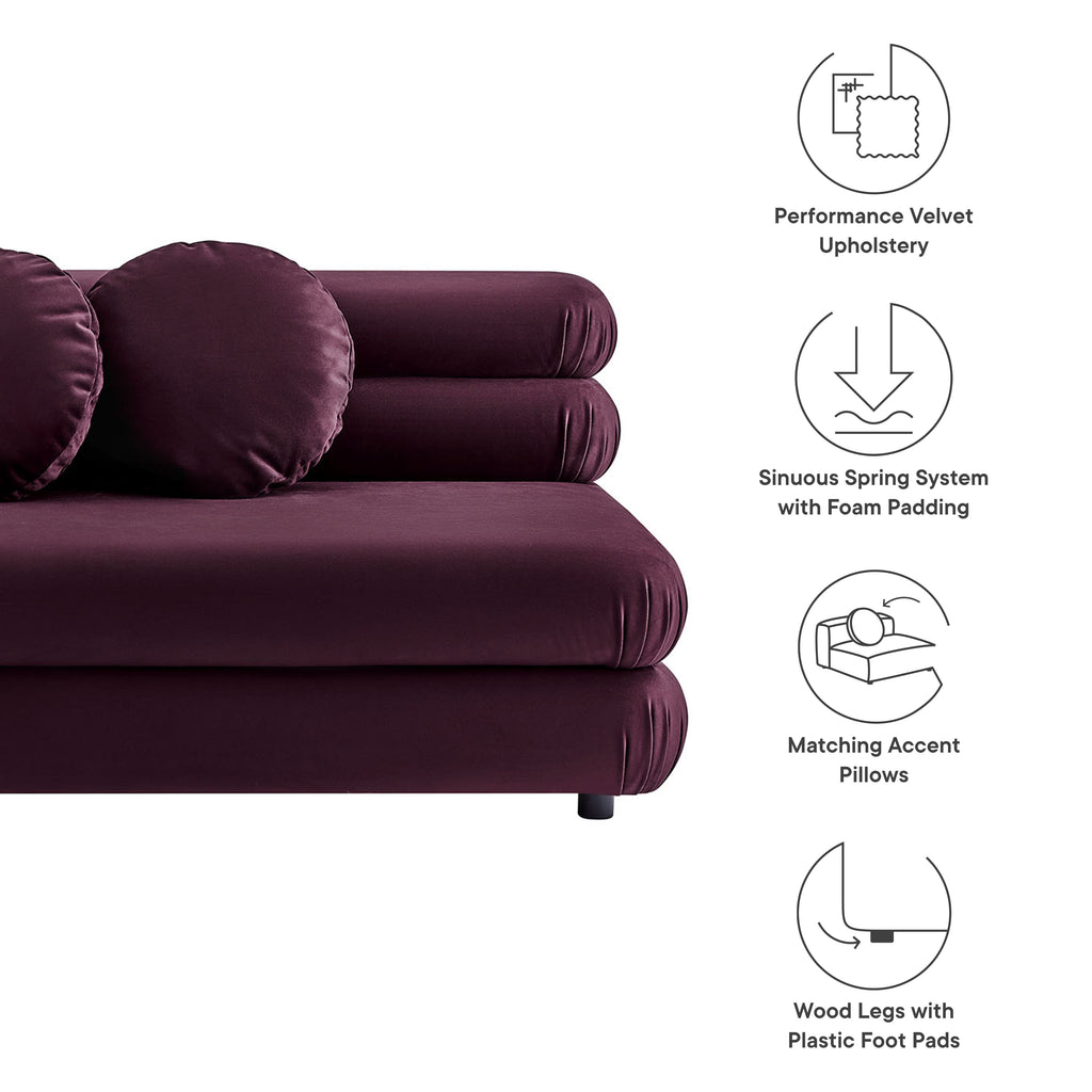 Jubilee Modular Performance Velvet Armless Loveseat by Modway