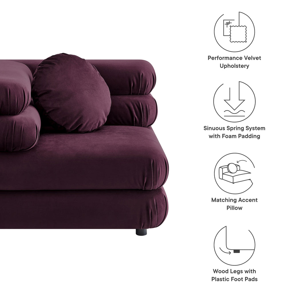 Jubilee Modular Performance Velvet Corner Chair by Modway