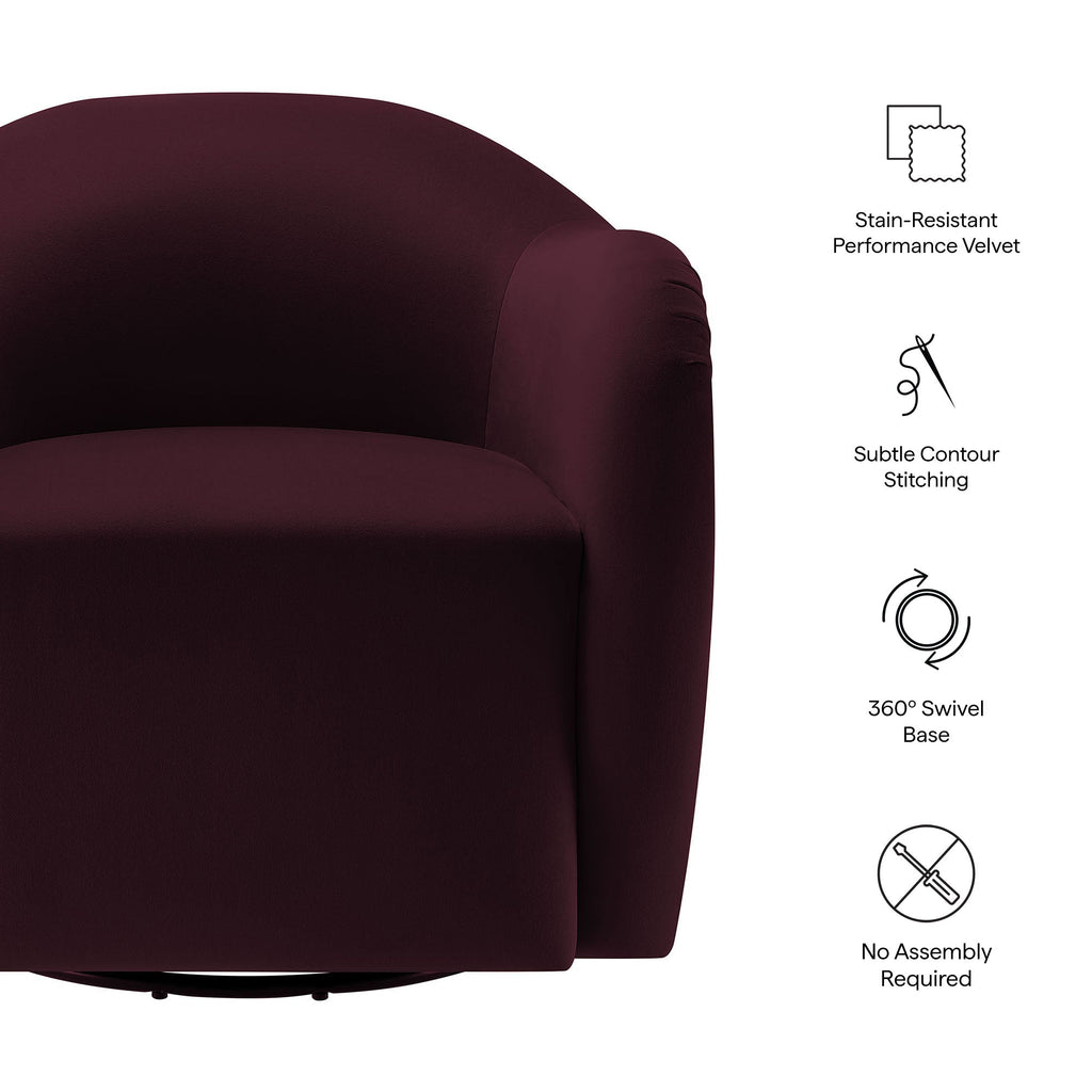 Compose Performance Velvet Swivel Armchair by Modway