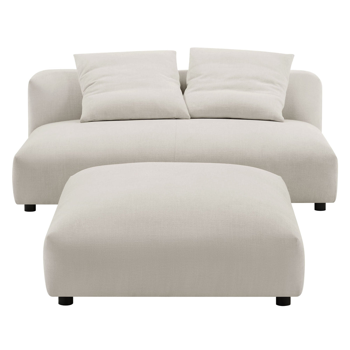 Solace Modular Upholstered Fabric Armless Loveseat and Ottoman Set by Modway