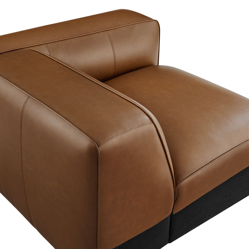 Auren Upholstered Vegan Leather Modular Right Armchair by Modway