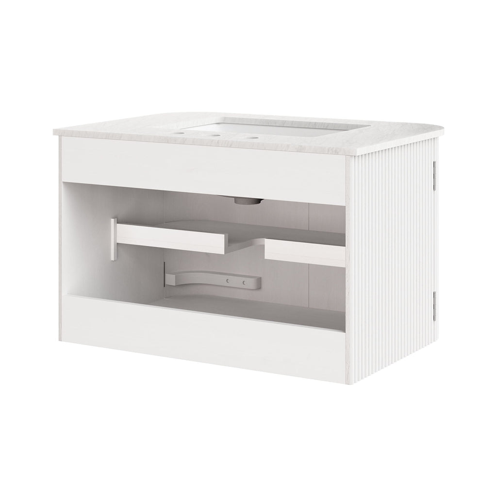 Zia 24" Wall-Mount Bathroom Vanity with Marble Sink by Modway