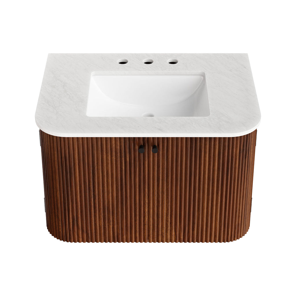 Zia 24" Wall-Mount Bathroom Vanity with Marble Sink by Modway