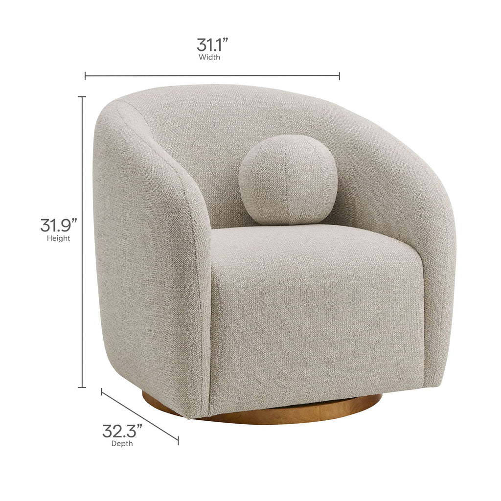 Holland Swivel Chenille Fabric Armchair by Modway