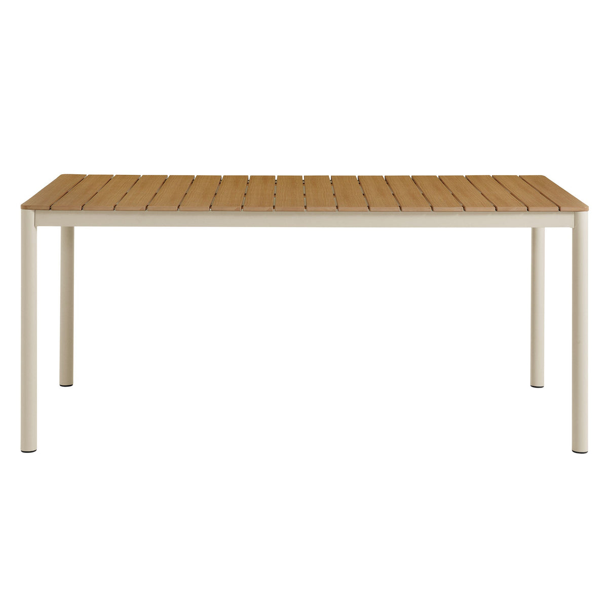 Finn 71" Outdoor Patio Aluminum Dining Table with Faux Wood Top