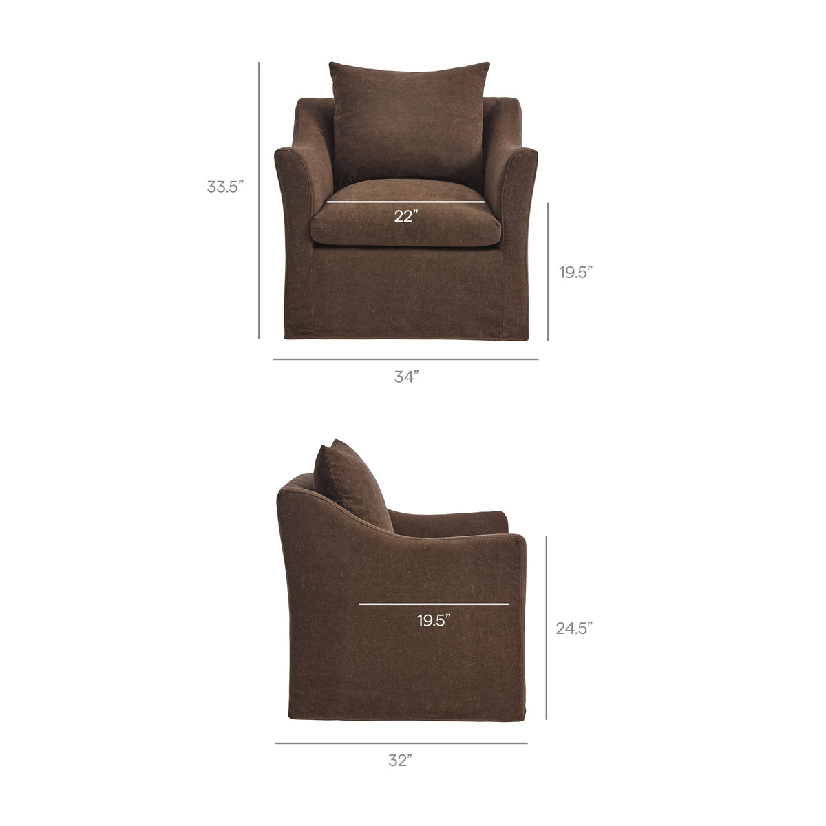 Somerset Linen Blend Slipcovered Armchair by Modway