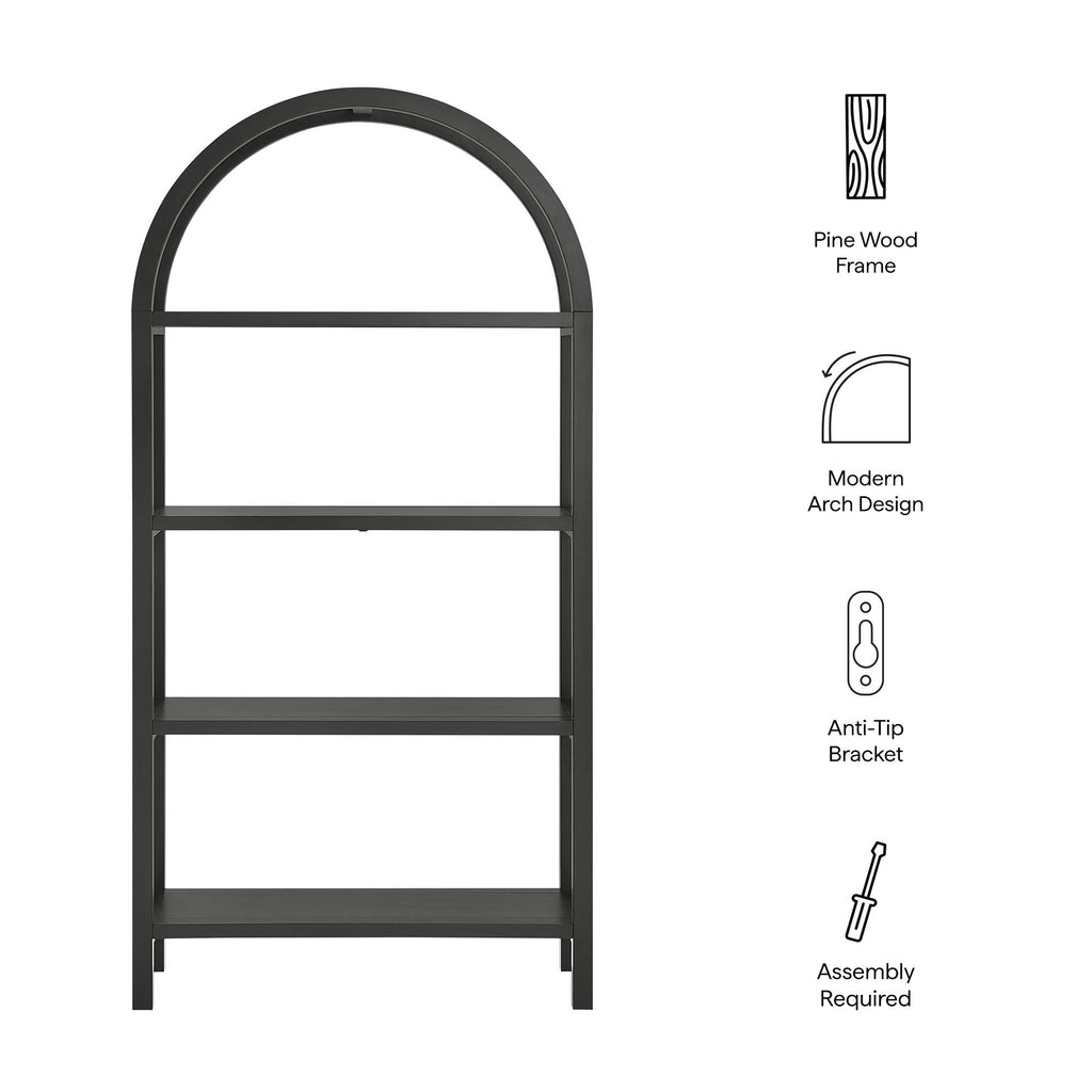 Vexley 72 Inch Large Arched Bookshelf by Modway