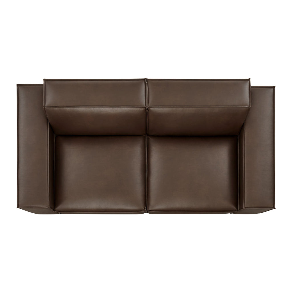 Restore 2-Piece Vegan Leather Modular Loveseat by Modway - Espresso / Toast (EEI-7404)