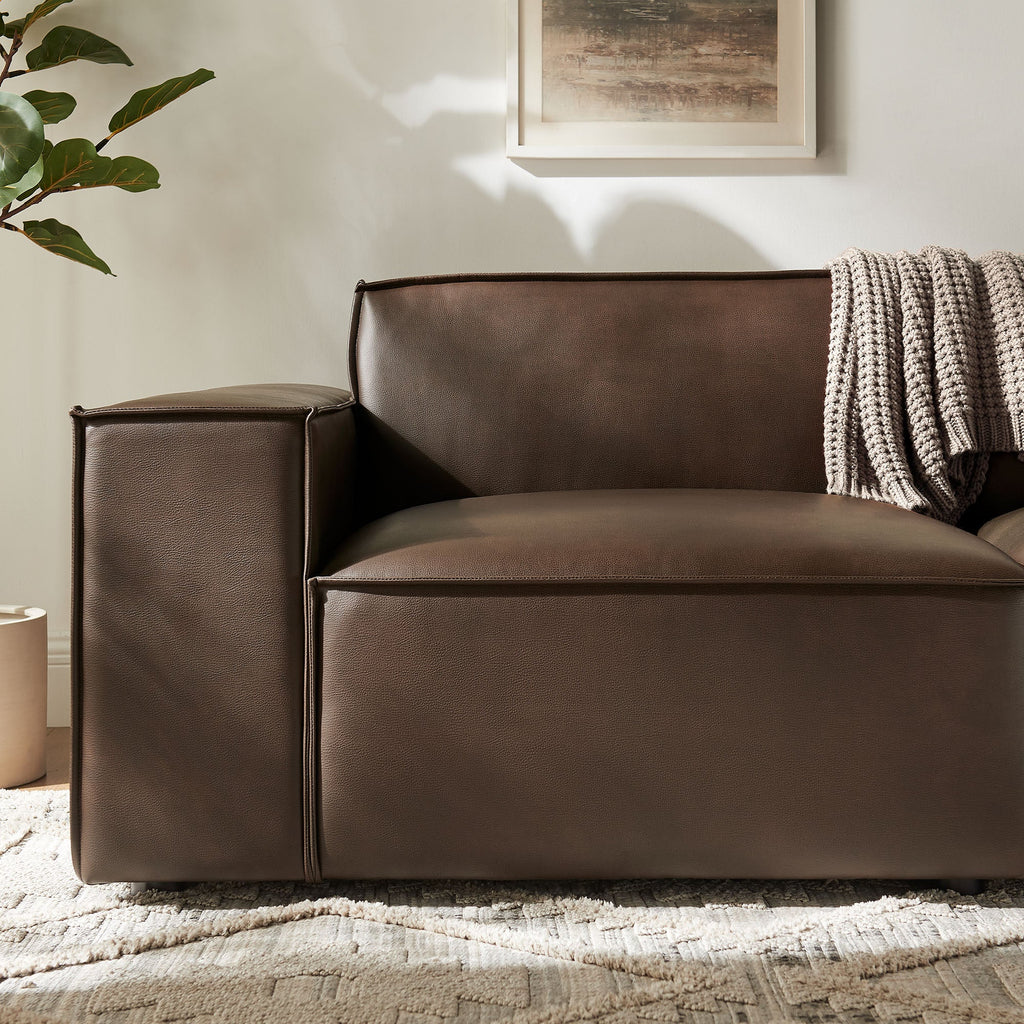 Restore 2-Piece Vegan Leather Modular Loveseat by Modway - Espresso / Toast (EEI-7404)