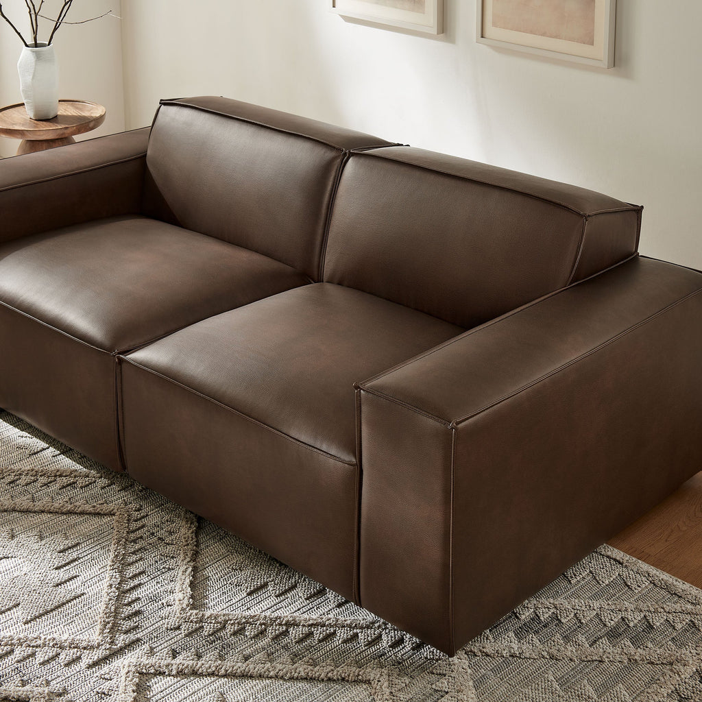 Restore 2-Piece Vegan Leather Modular Loveseat by Modway - Espresso / Toast (EEI-7404)