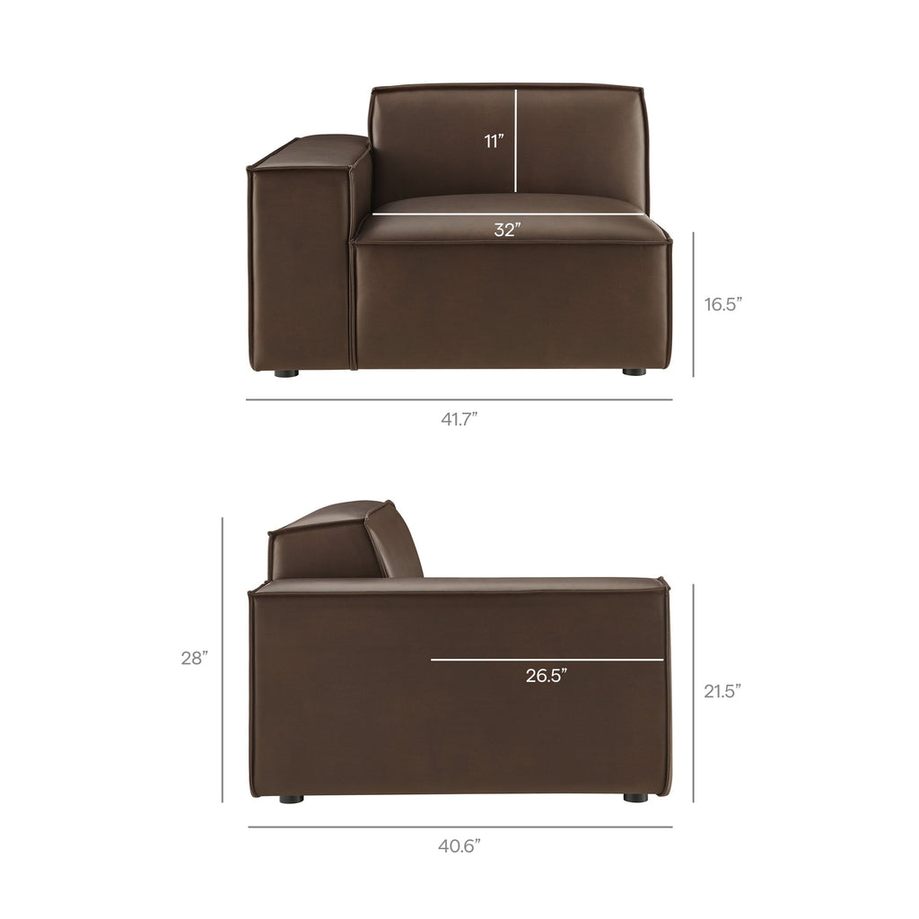 Restore 2-Piece Vegan Leather Modular Loveseat by Modway - Espresso / Toast (EEI-7404)