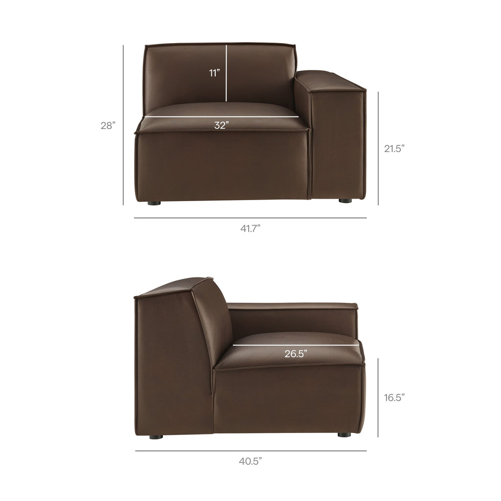 Restore 2-Piece Vegan Leather Modular Loveseat by Modway - Espresso / Toast (EEI-7404)