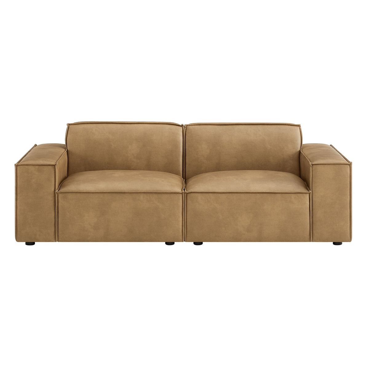 Restore 2-Piece Vegan Leather Modular Loveseat by Modway - Espresso / Toast (EEI-7404)
