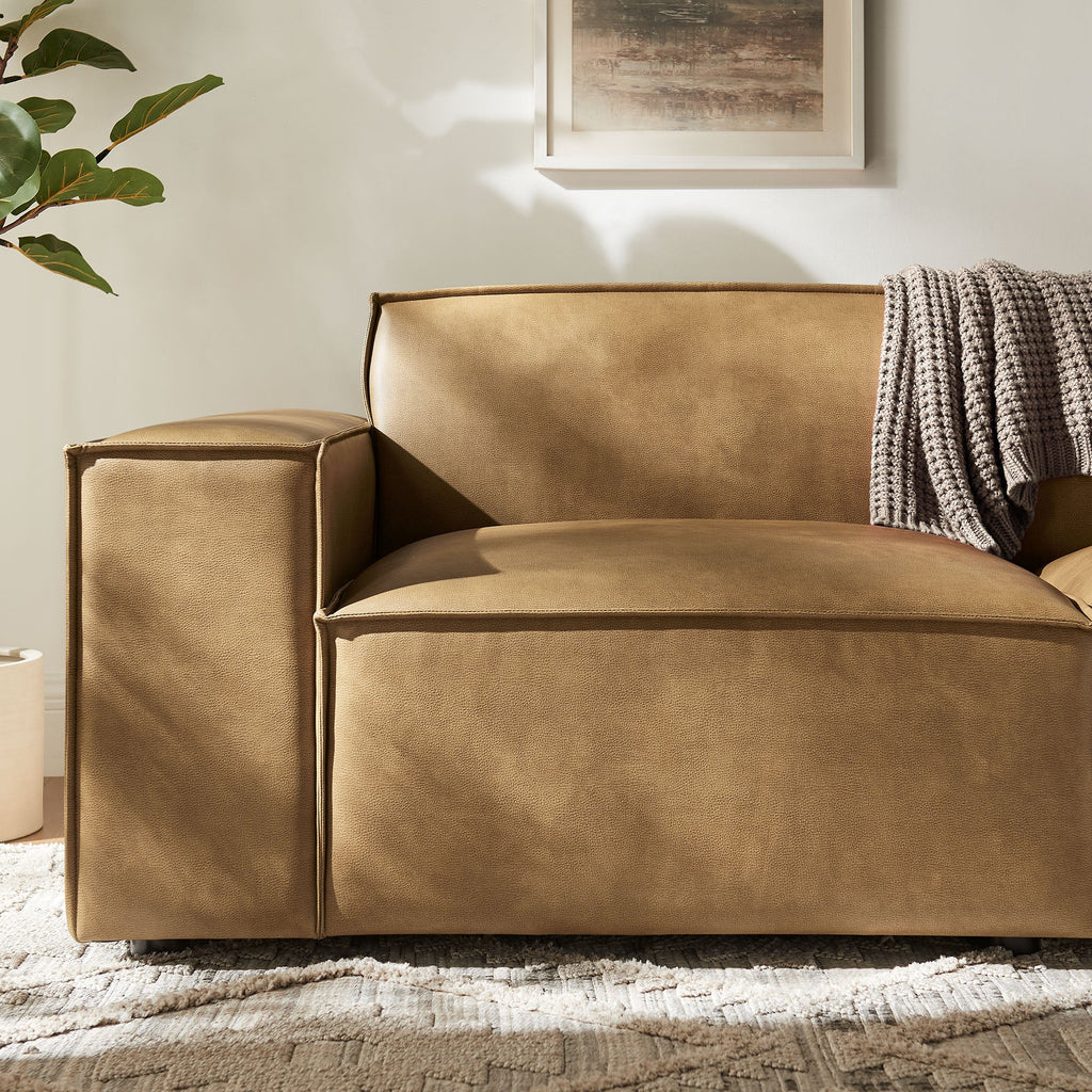 Restore 2-Piece Vegan Leather Modular Loveseat by Modway - Espresso / Toast (EEI-7404)