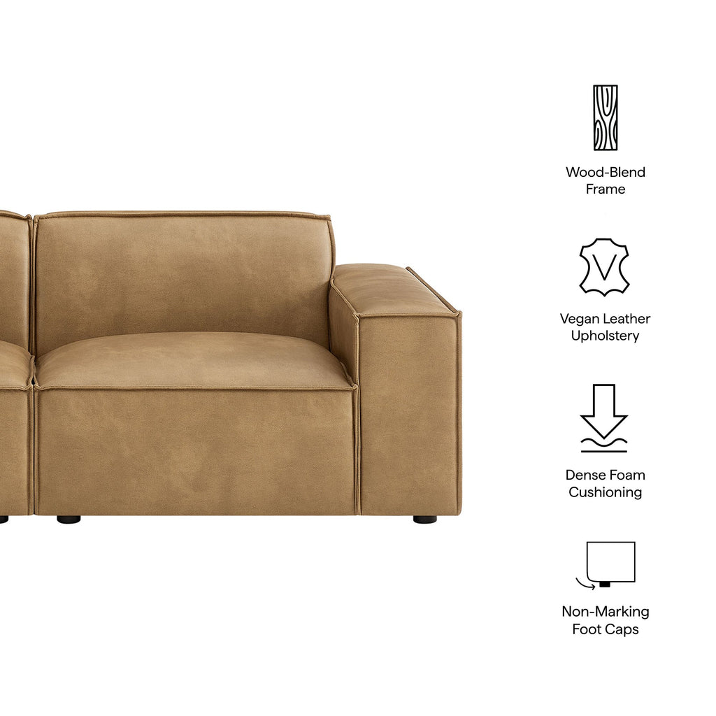 Restore 2-Piece Vegan Leather Modular Loveseat by Modway - Espresso / Toast (EEI-7404)