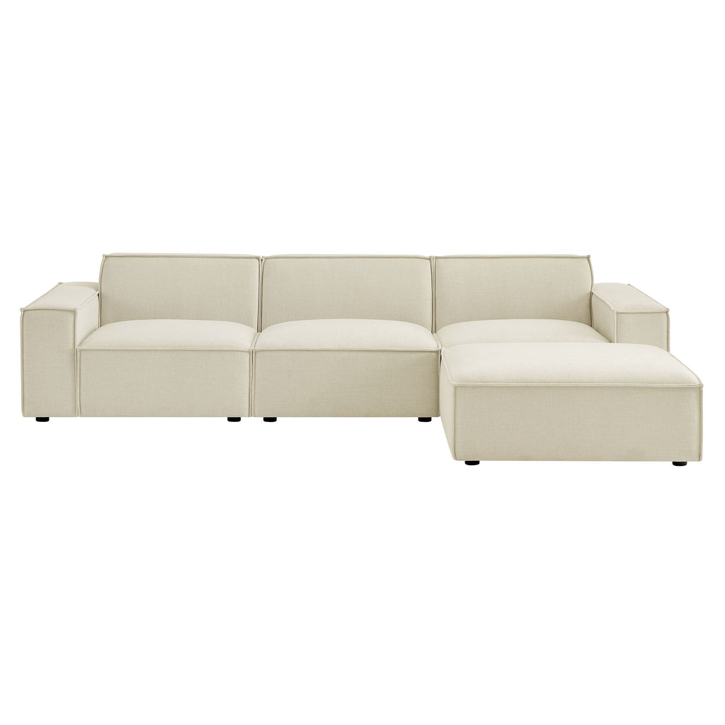 Restore 4-Piece Performance Fabric Upholstered Modular Sofa Set with Ottoman by Modway