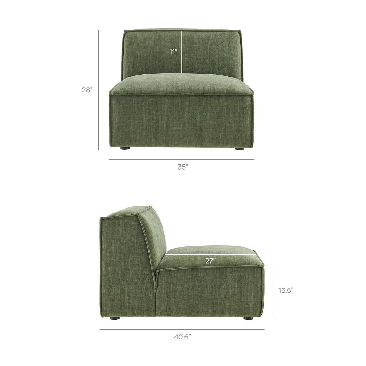 Restore 4-Piece Performance Fabric Upholstered Modular Sofa Set with Ottoman by Modway
