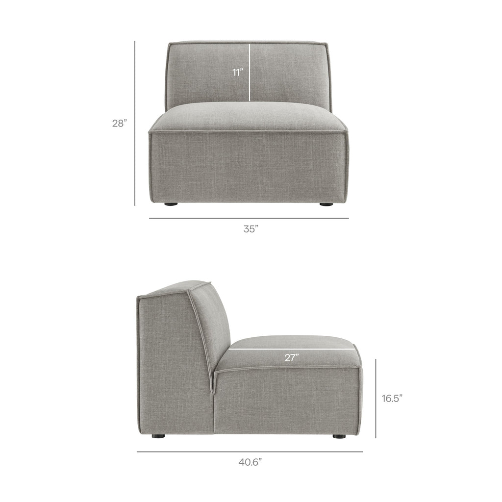 Restore 4-Piece Performance Fabric Upholstered Modular Sofa Set with Ottoman by Modway