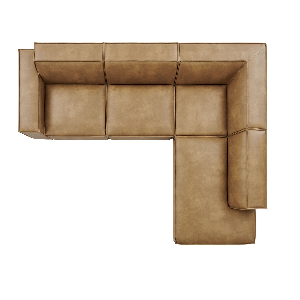 Restore 4-Piece Vegan Leather Modular L-Shaped Sofa by Modway - Espresso / Toast (EEI-7430)