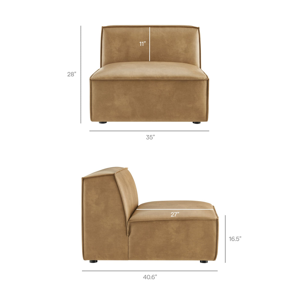 Restore 4-Piece Vegan Leather Modular L-Shaped Sofa by Modway - Espresso / Toast (EEI-7430)