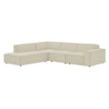 Restore 4-Piece Performance Fabric Upholstered Modular L-Shaped Sofa by Modway - Ecru / Foliage / Mocha / Pewter / Sky (EEI-7431)