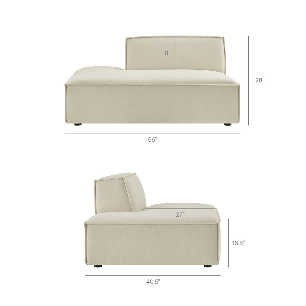 Restore 4-Piece Performance Fabric Upholstered Modular L-Shaped Sofa by Modway - Ecru / Foliage / Mocha / Pewter / Sky (EEI-7431)