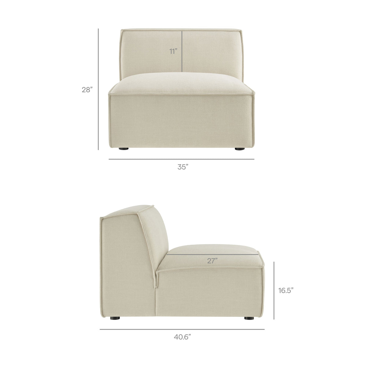 Restore 4-Piece Performance Fabric Upholstered Modular L-Shaped Sofa by Modway - Ecru / Foliage / Mocha / Pewter / Sky (EEI-7431)