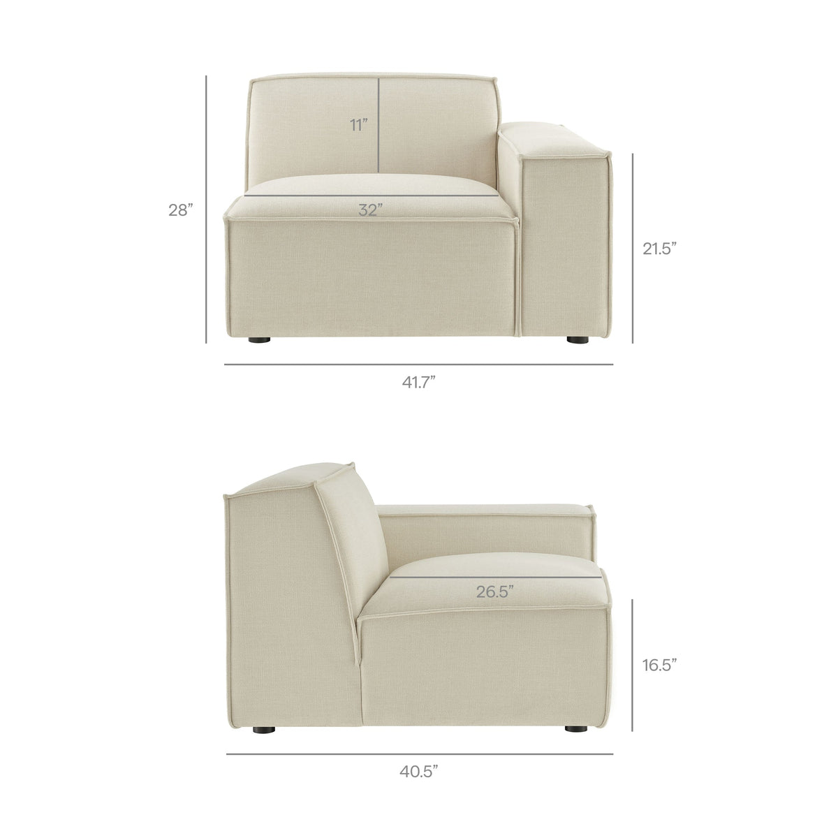 Restore 4-Piece Performance Fabric Upholstered Modular L-Shaped Sofa by Modway - Ecru / Foliage / Mocha / Pewter / Sky (EEI-7431)