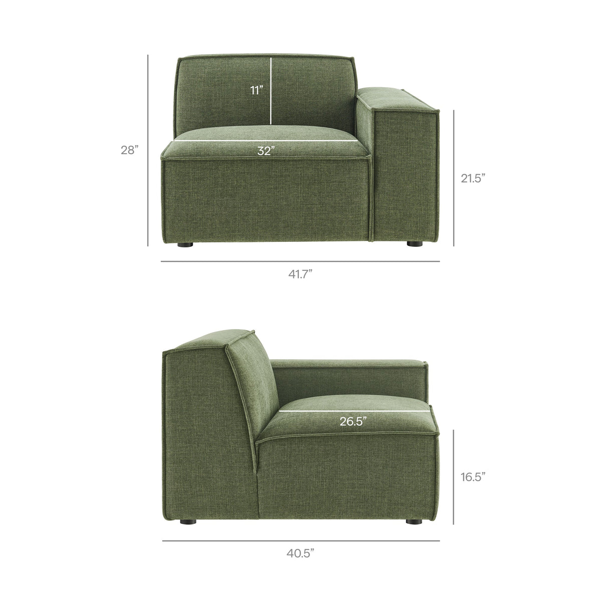 Restore 4-Piece Performance Fabric Upholstered Modular L-Shaped Sofa by Modway - Ecru / Foliage / Mocha / Pewter / Sky (EEI-7431)
