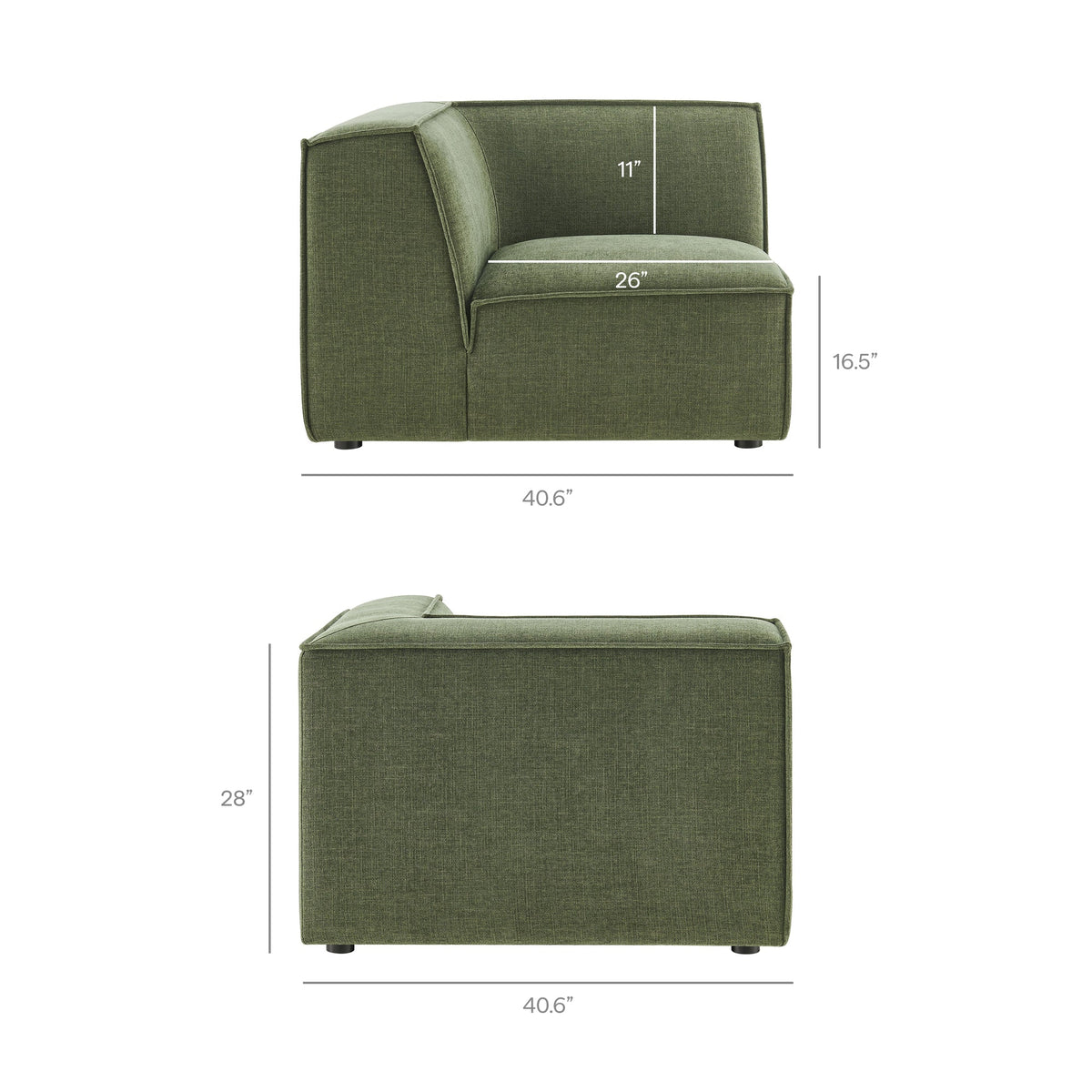 Restore 4-Piece Performance Fabric Upholstered Modular L-Shaped Sofa by Modway - Ecru / Foliage / Mocha / Pewter / Sky (EEI-7431)