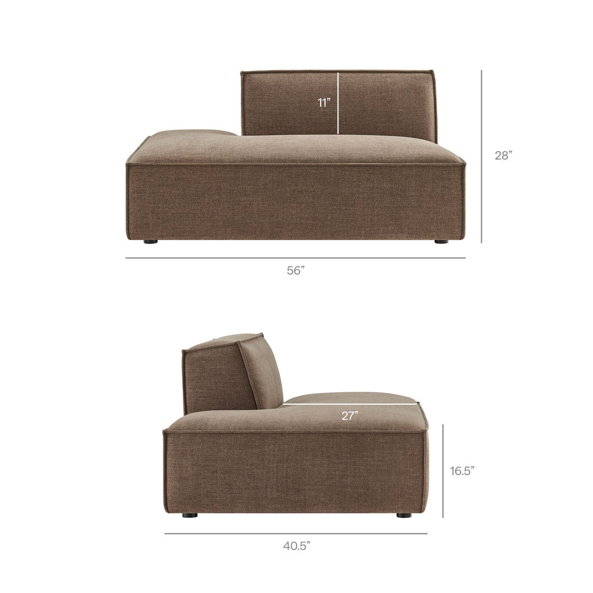 Restore 4-Piece Performance Fabric Upholstered Modular L-Shaped Sofa by Modway - Ecru / Foliage / Mocha / Pewter / Sky (EEI-7431)