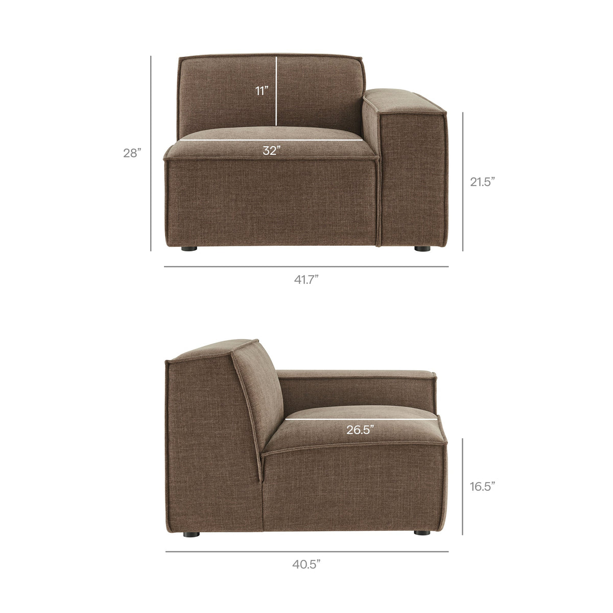 Restore 4-Piece Performance Fabric Upholstered Modular L-Shaped Sofa by Modway - Ecru / Foliage / Mocha / Pewter / Sky (EEI-7431)