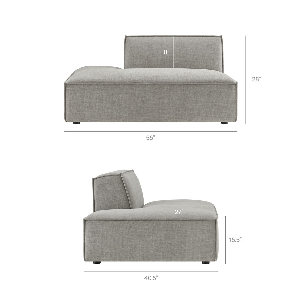 Restore 4-Piece Performance Fabric Upholstered Modular L-Shaped Sofa by Modway - Ecru / Foliage / Mocha / Pewter / Sky (EEI-7431)