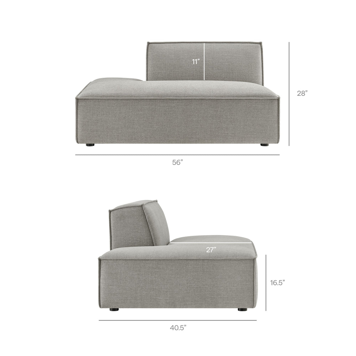 Restore 4-Piece Performance Fabric Upholstered Modular L-Shaped Sofa by Modway - Ecru / Foliage / Mocha / Pewter / Sky (EEI-7431)