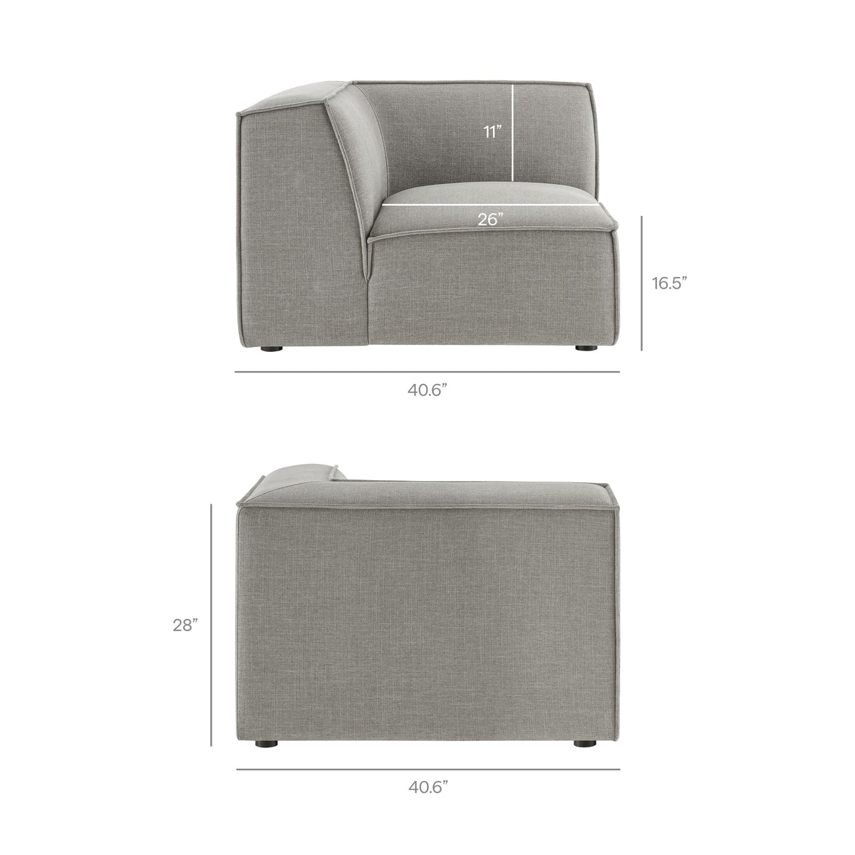 Restore 4-Piece Performance Fabric Upholstered Modular L-Shaped Sofa by Modway - Ecru / Foliage / Mocha / Pewter / Sky (EEI-7431)