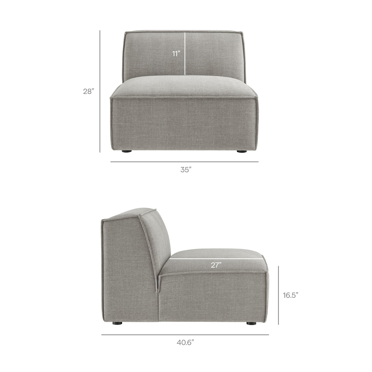 Restore 4-Piece Performance Fabric Upholstered Modular L-Shaped Sofa by Modway - Ecru / Foliage / Mocha / Pewter / Sky (EEI-7431)