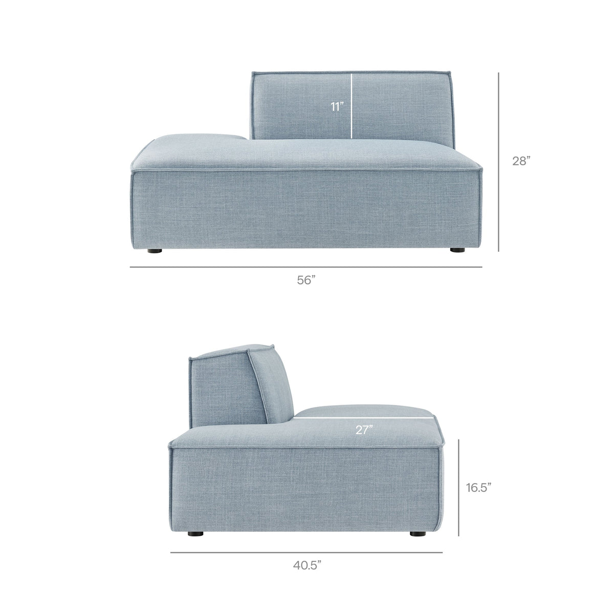 Restore 4-Piece Performance Fabric Upholstered Modular L-Shaped Sofa by Modway - Ecru / Foliage / Mocha / Pewter / Sky (EEI-7431)