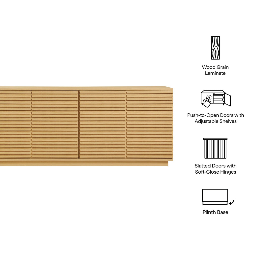 Render 4-Door Fluted Sideboard Cabinet TV Stand by Modway