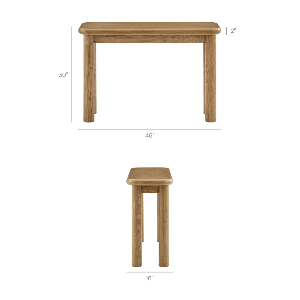 Alvia Oak Wood Console Table by Modway