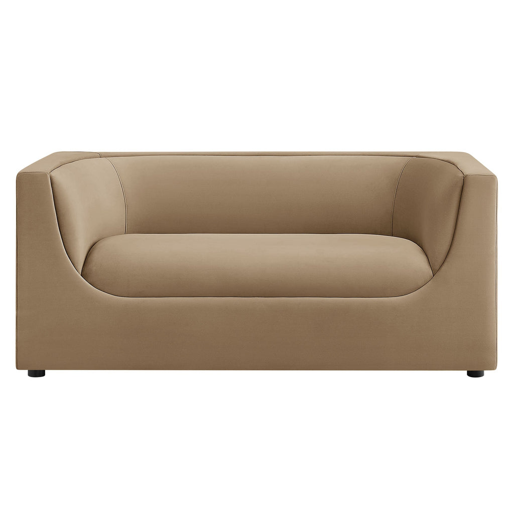 Hilda 67" Curved Back Performance Velvet Loveseat by Modway