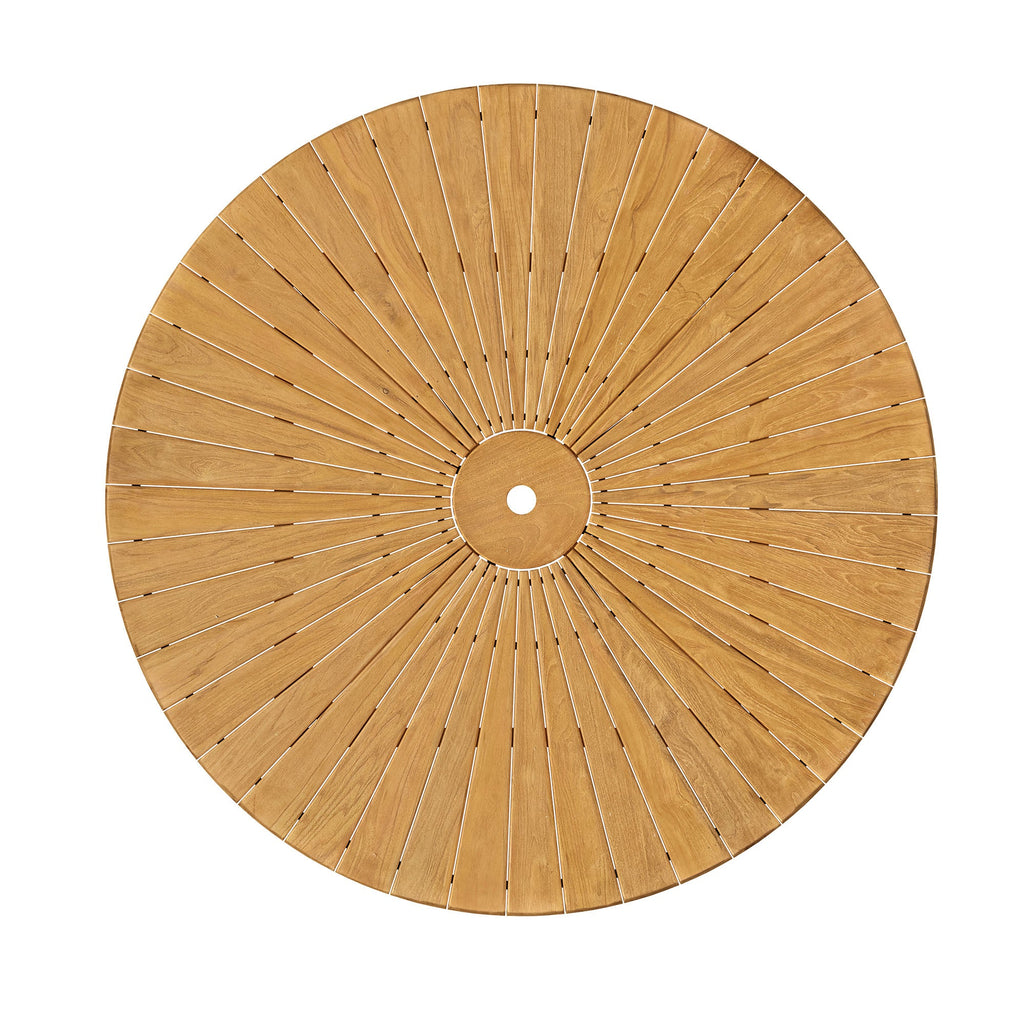 Cielo 59" Sunburst Outdoor Patio Teak Dining Table by Modway