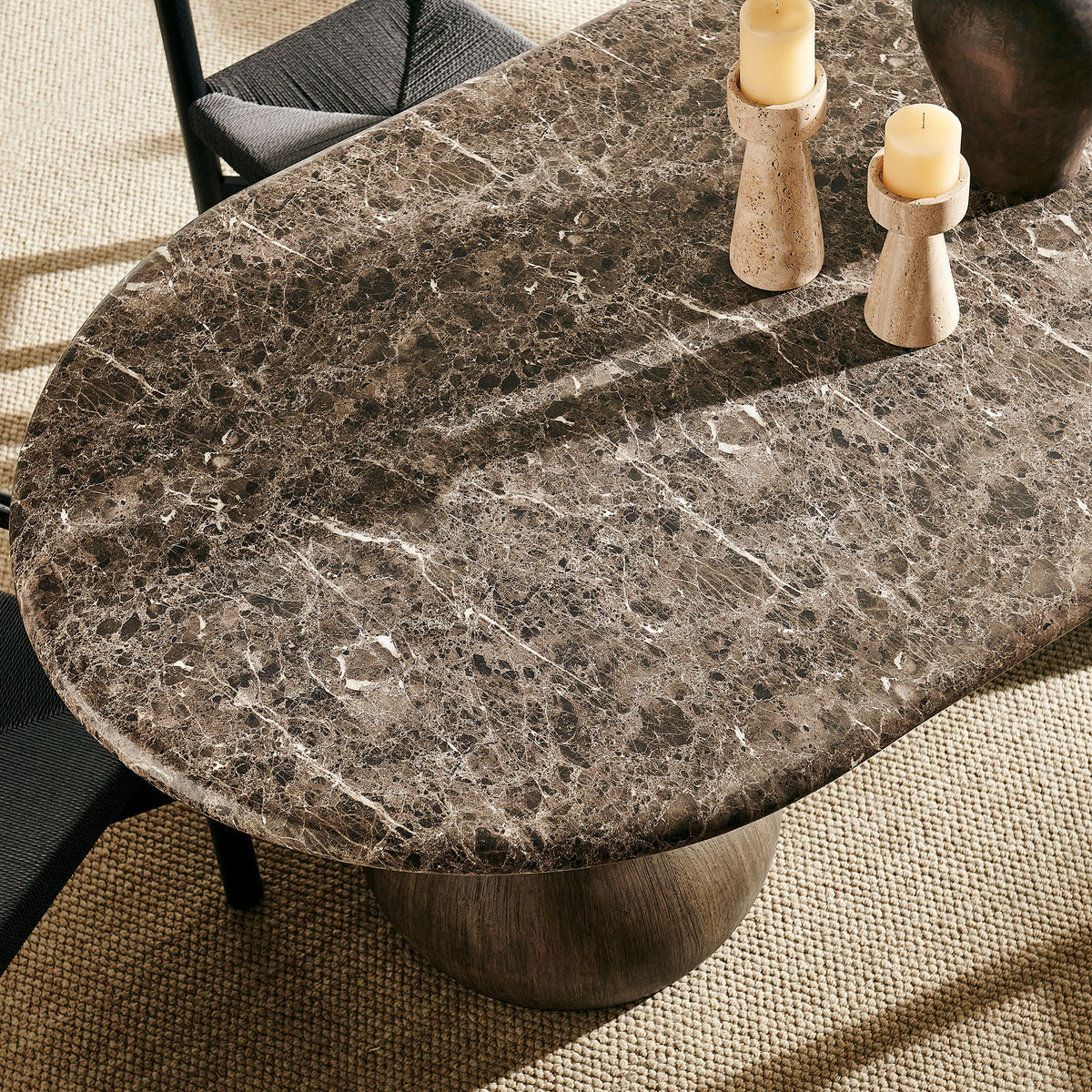 Pietra Indoor Outdoor Patio Oval Dining Table by Modway
