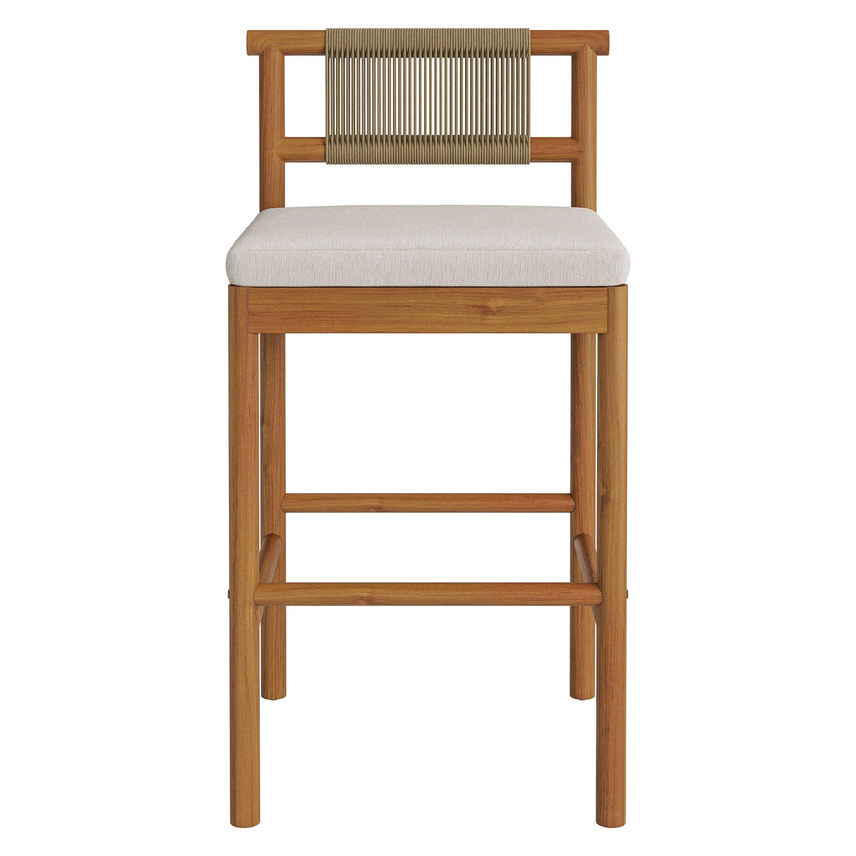 Eleni Outdoor Patio Teak Wood Bar Stools Set of 2 by Modway