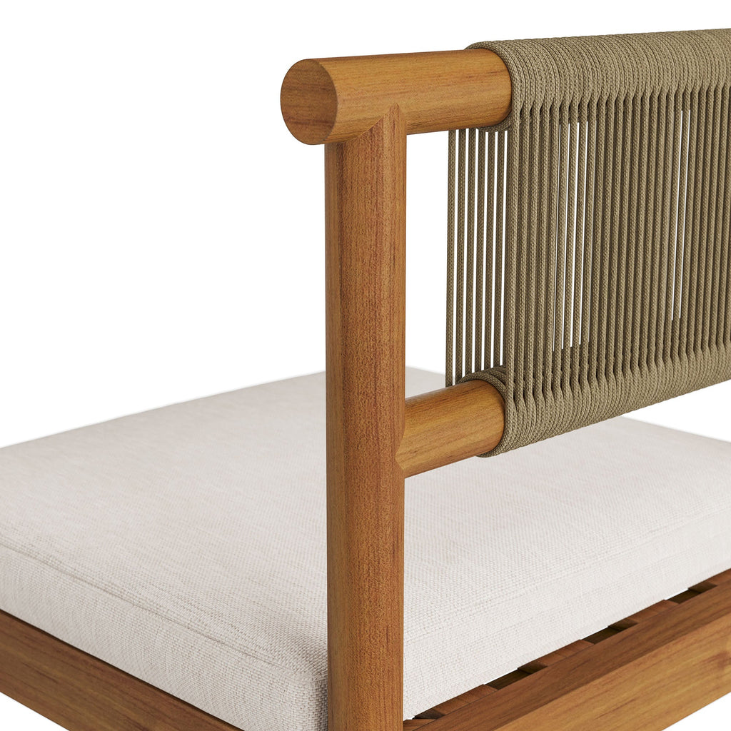 Eleni Outdoor Patio Teak Wood Bar Stools Set of 2 by Modway